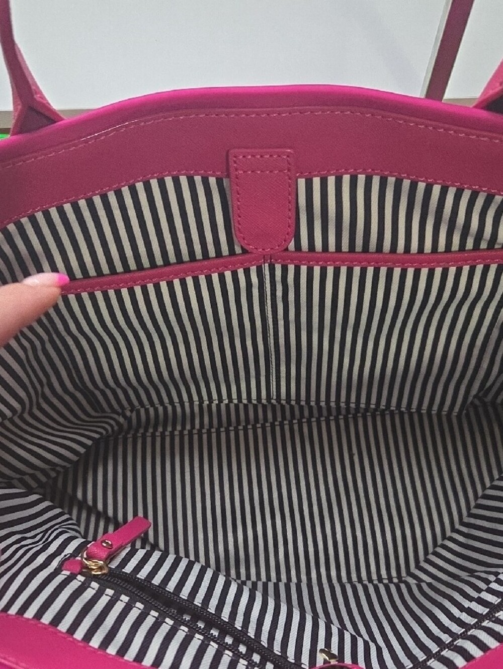 kate spade Nylon Catie hot pink tote bag - sleek everyday shoulder tote - Picture 7 of 9